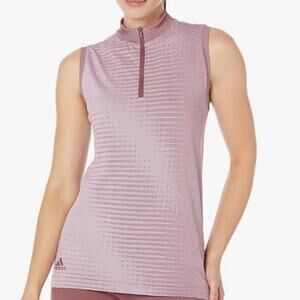 Adidas Women's Primeknit Sleeveless Polo Golf Quiet Crimson Size L